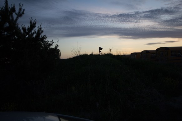 My telescope in the evening sky